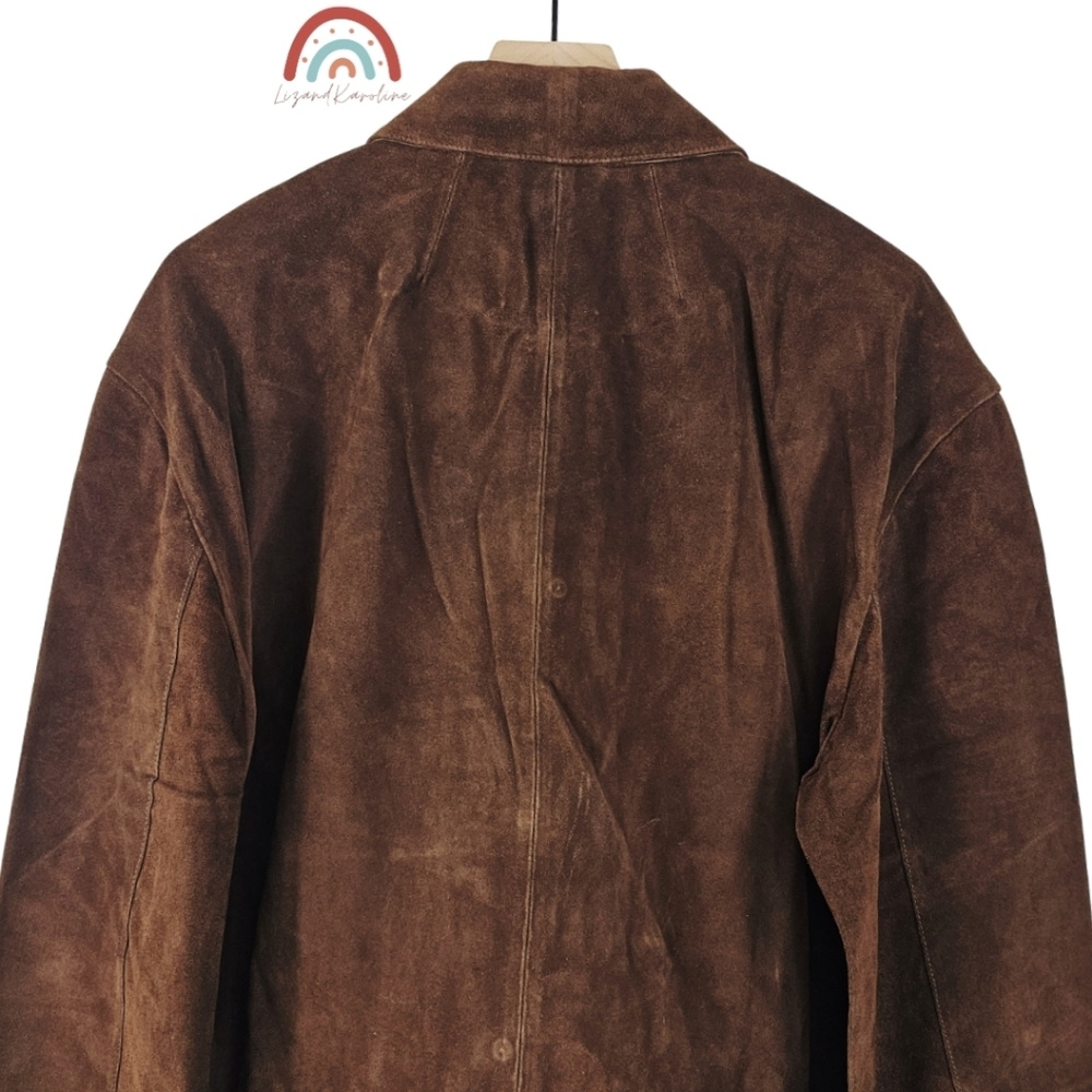 New! Madewell Boxy Crop Jacket in Suede Dark Roast Suede - Picture 7 of 16